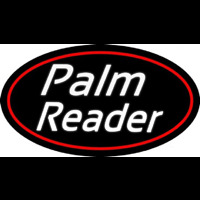 White Cursive Palm Reader Neontábla