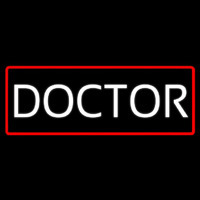 White Doctor Red Border Neontábla