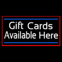 White Gift Cards Available Here Blue Line Neontábla