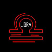 White Libra Zodiac Neontábla