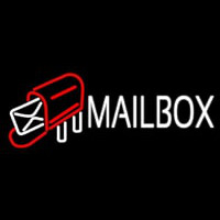 White Mailbo  Red Logo Neontábla