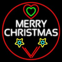 White Merry Christmas With Candy Stick Neontábla
