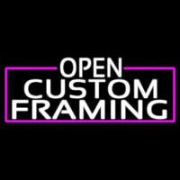 White Open Custom Framing With Pink Border Neontábla