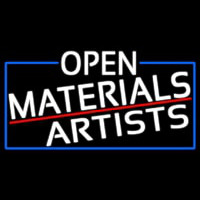 White Open Materials Artists With Blue Border Neontábla