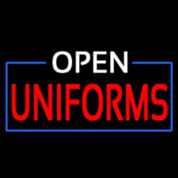 White Open Uniforms Blue Border Neontábla