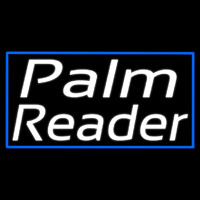 White Palm Reader Blue Border Neontábla