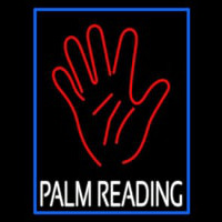 White Palm Reading Blue Border Neontábla