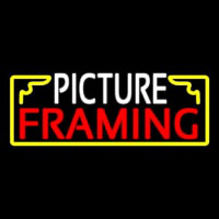 White Picture Framing With Frame Logo Neontábla