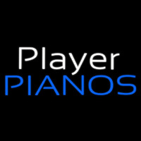 White Player Blue Pianos Block Neontábla