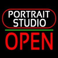 White Portrait Studio Open 2 Neontábla