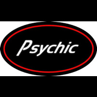 White Psychic With Red Oval Neontábla
