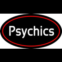 White Psychics With Oval Neontábla