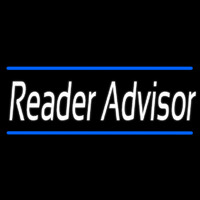 White Reader Advisor With Blue Border Neontábla