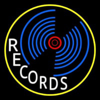 White Records Block Yellow Border 1 Neontábla