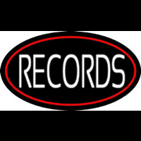 White Records Red Border Neontábla