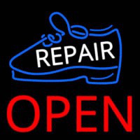 White Repair Shoe Open Neontábla
