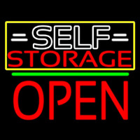 White Self Storage Block With Open 1 Neontábla