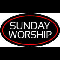 White Sunday Worship Neontábla
