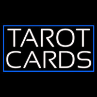 White Tarot Cards Blue Border Neontábla