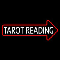 White Tarot Reading With Red Arrow Neontábla