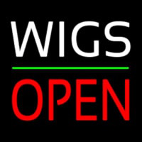 Wigs Block Open Green Line Neontábla