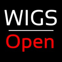Wigs Open White Line Neontábla