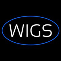 Wigs Oval Blue Neontábla