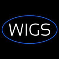 Wigs Oval Blue Neontábla