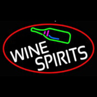 Wine Spirits Oval With Red Border Neontábla