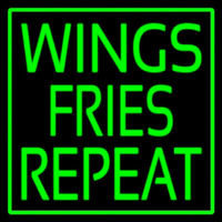 Wings Fries Repeat Neontábla