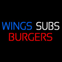 Wings Subs Burgers Neontábla