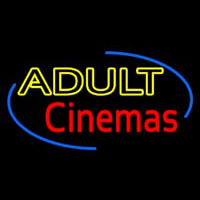 Yellow Adult Red Cinemas Neontábla