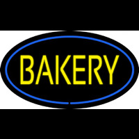 Yellow Bakery Oval Blue Neontábla