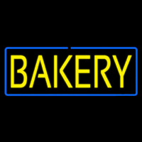 Yellow Bakery With Blue Border Neontábla