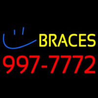 Yellow Braces Red Phone Number Neontábla