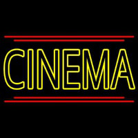 Yellow Cinema With Line Neontábla