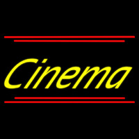 Yellow Cursive Cinema With Line Neontábla