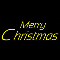 Yellow Cursive Merry Christmas Neontábla