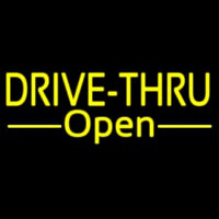 Yellow Drive Thru Open Neontábla