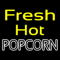 Yellow Fresh Hot White Popcorn Neontábla