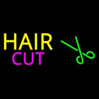 Yellow Hair Cut With Scissor Neontábla