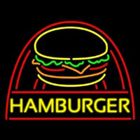 Yellow Hamburger With Logo Neontábla