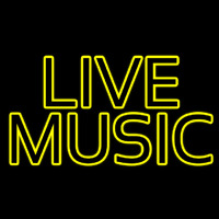 Yellow Live Music Block Neontábla