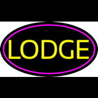 Yellow Lodge With Pink Border Neontábla