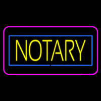 Yellow Notary Blue Pink Border Neontábla