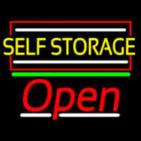 Yellow Self Storage Block With Open 2 Neontábla