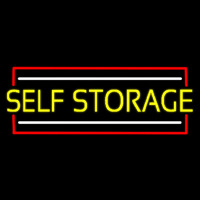 Yellow Self Storage Block With White Line Neontábla