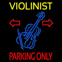 Yellow Violinist Red Parking Only Neontábla