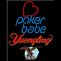 Yuengling Poker Girl Heart Babe Beer Sign Neontábla