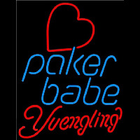 Yuengling Poker Girl Heart Babe Beer Sign Neontábla